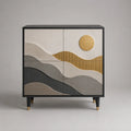 Credo rettangolare alto con 4 porte in MDF, nero, avorio, grigio, tartaruga e oro, 80 × 40 × 90 cm