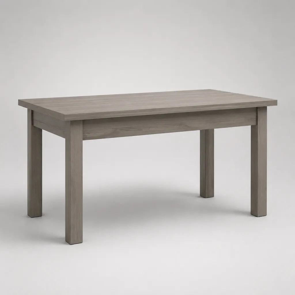 Tavolo da pranzo rettangolare in legno di melamina pannello di rovere grigio, 120 × 70 × 75 cm