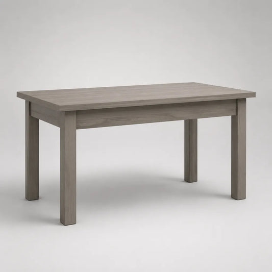 Tavolo da pranzo rettangolare in legno di melamina pannello di rovere grigio, 120 × 70 × 75 cm