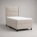 Portaletto singolo 90 × 200 cm in poliestere beige chiaro con testata, materasso e materasso