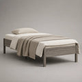 Cornice letto in legno grigio con letto con latte, letto 90 × 200 cm, dimensioni 206 × 96 × 60 cm