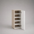 Scarpa a chipboard in melamina da 1 pollice con 5 scomparti, rovere bianca e leggera, 60 × 35 × 120 cm